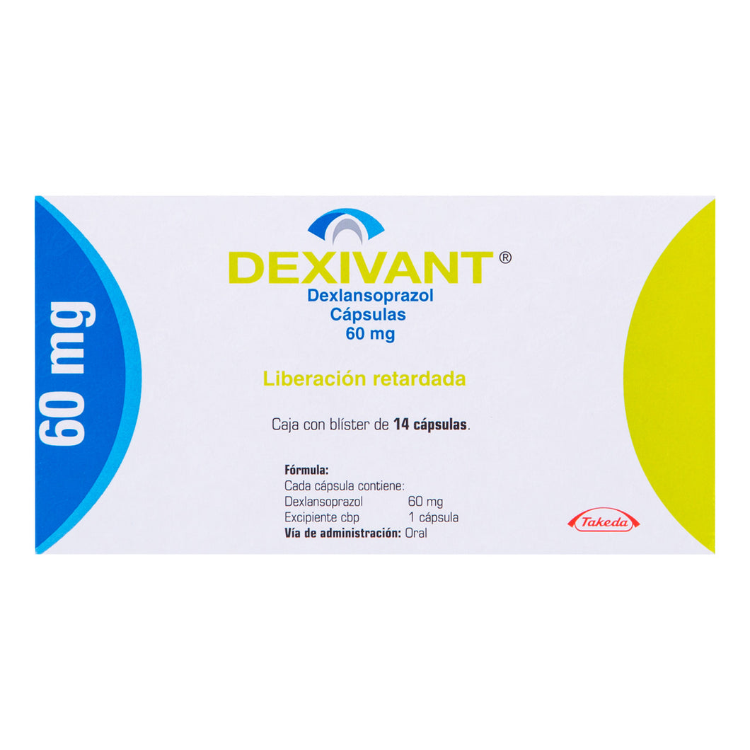 Dexivant (Dexlansoprazol) 60 mg. Caja con 14 cápsulas