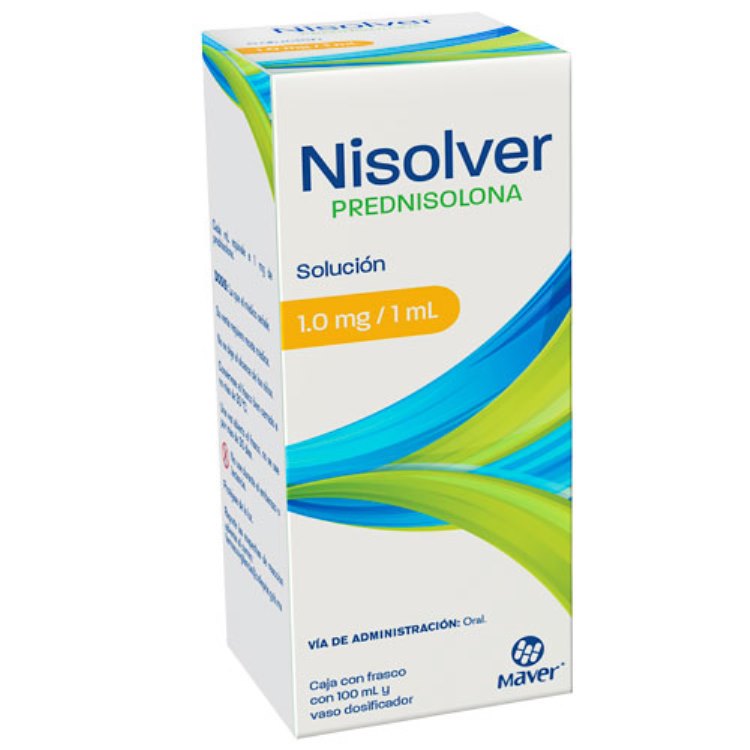 Nisolver (Prednisolona) solución oral. Frasco con 100 ml