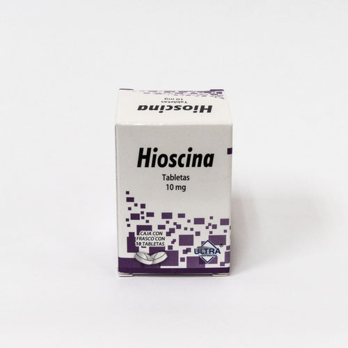 Laboratorio Ultra Hioscina 10 mg. Caja con 10 tabletas