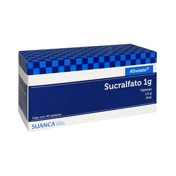 Alivoato (Sucralfato) 1 gramo. Caja con 40 tabletas