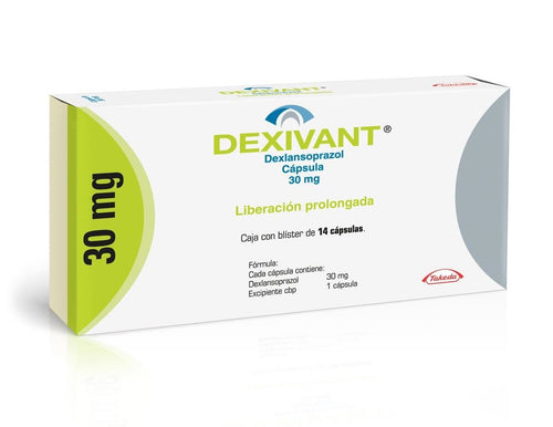 Dexivant (Dexlansoprazol) 30 mg. Caja con 14 cápsulas