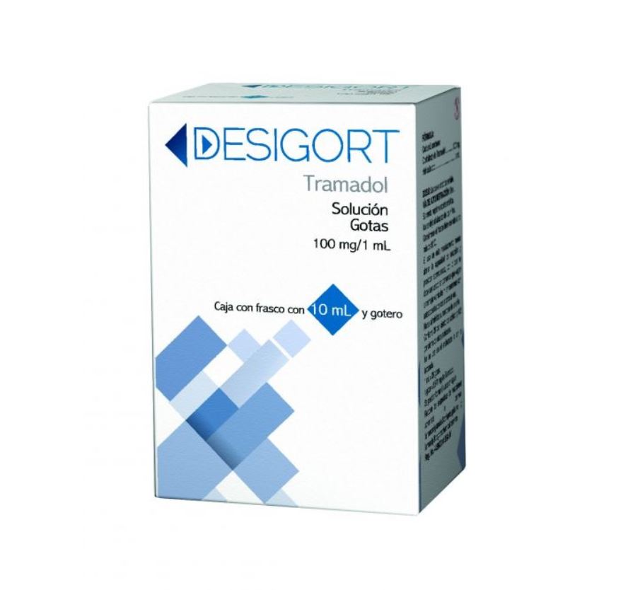 Desigort (Tramadol) solución oral gotas. Frasco con 10 ml