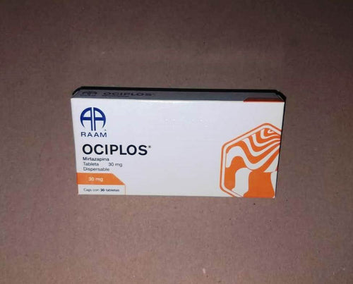 Ociplos (Mirtazapina) 30 mg. Caja con 30 tabletas dispersables