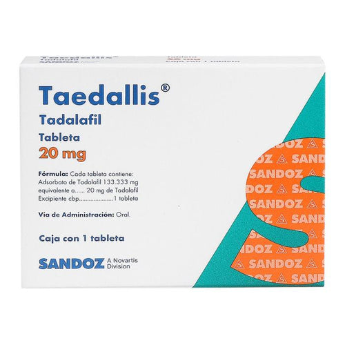 Taedallis (Tadalafil) 20 mg. Caja con 1 tableta