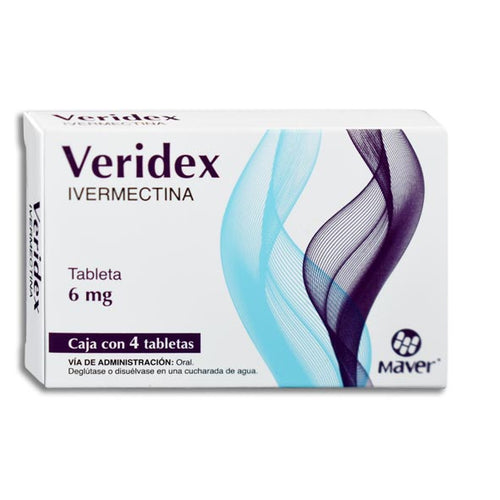 Veridex (Ivermectina) 6 mg. Caja con 4 tabletas