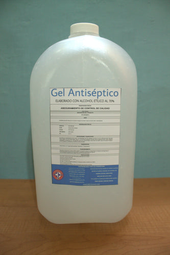 Gel Antibacterial / Antiséptico formulado a base de alcohol etílico al 70%. Envase de 1 galón
