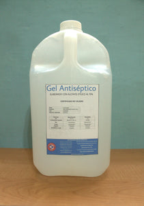 Gel Antibacterial / Antiséptico formulado a base de alcohol etílico al 70%. Envase de 1 galón