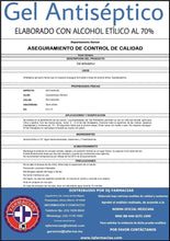 Cargar imagen en el visor de la galería, Gel Antibacterial / Antiséptico formulado a base de alcohol etílico al 70%. Envase de 1 galón