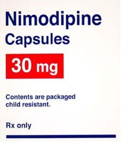 Genérico de “NIMOTOP”® -  Nimodipino cápsulas de 30 mg Fórmula Magistral. Frasco con 126 cápsulas