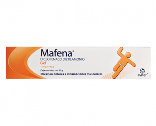 Mafena (Diclofenaco dietilamonio) crema 1.160 %. Tubo con 60 gramos